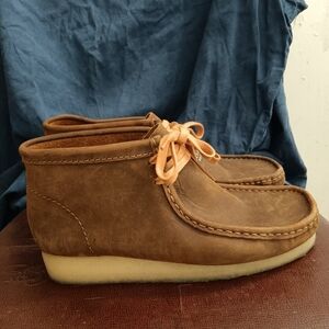 Clarks Wallabee Brown Leather Men's Boots Size 8.5 M